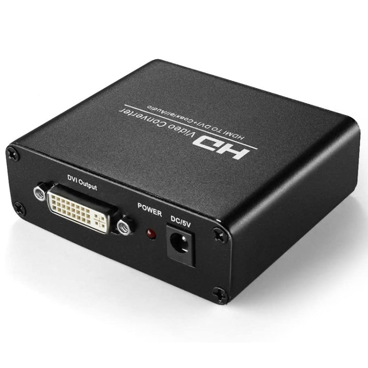 Stornfield | HDV-339 HDMI Full HD to DVI Converter Adapter + Digital Coaxial / Analog Stereo Audio (Black)
