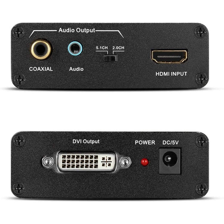 Stornfield | HDV-339 HDMI Full HD to DVI Converter Adapter + Digital Coaxial / Analog Stereo Audio (Black)