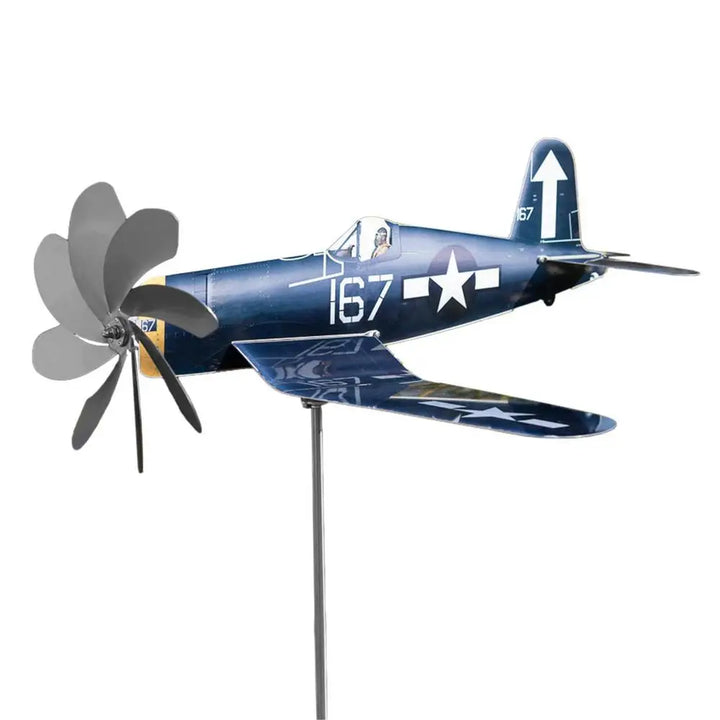Stornfield | Wind Spinner AeroTwist | Airplane Garden Windmill made of Stainless Steel | Weatherproof & rotating in the wind | For Garden, Terrace & Balcony