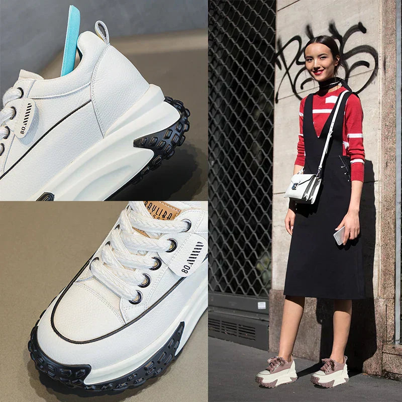 Stornfield | 7 cm Platform Wedge Sneakers made of Leather