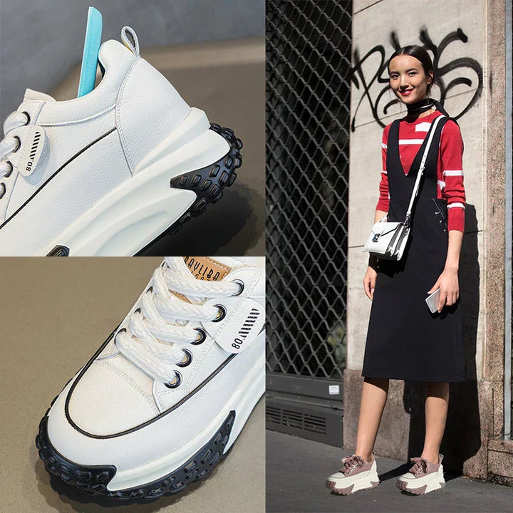 Stornfield | 7 cm Platform Wedge Sneakers made of Leather