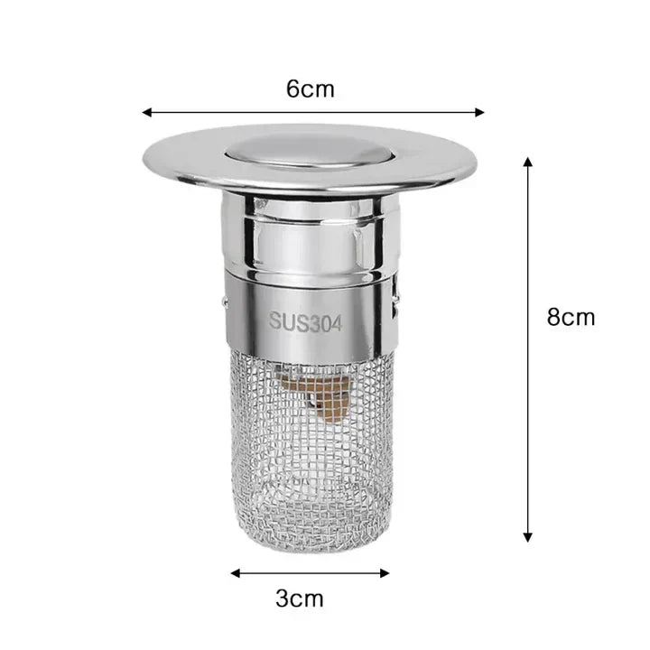 Stainless Steel Drain Filter with Hair Catcher – Rustproof Sieve for Kitchen and Bathroom, Clog-free | Stornfield