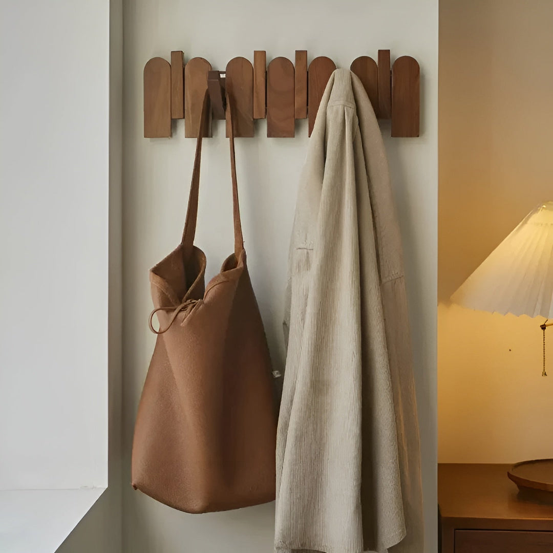 FoldaStornfielde wardrobe rail made of wood – Stylish wall hook rail | Space-saving solution for any room | Stornfield