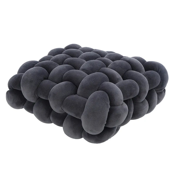 Stornfield | Coussin en peluche doux en forme de nœud pour salon, coussin de canapé, couleur unie, carré, coussin de jeté à main, coussin de siège tissé carré