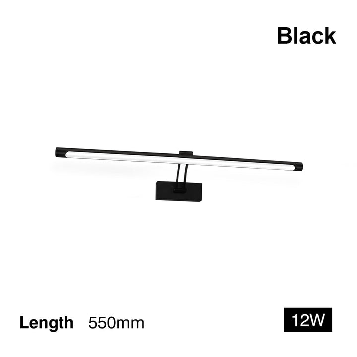 Stornfield | LED Wall Sconce 80-100cm - Modern Black/Silver Wall Lamp for Bathroom, Indoor Mounted Picture Light