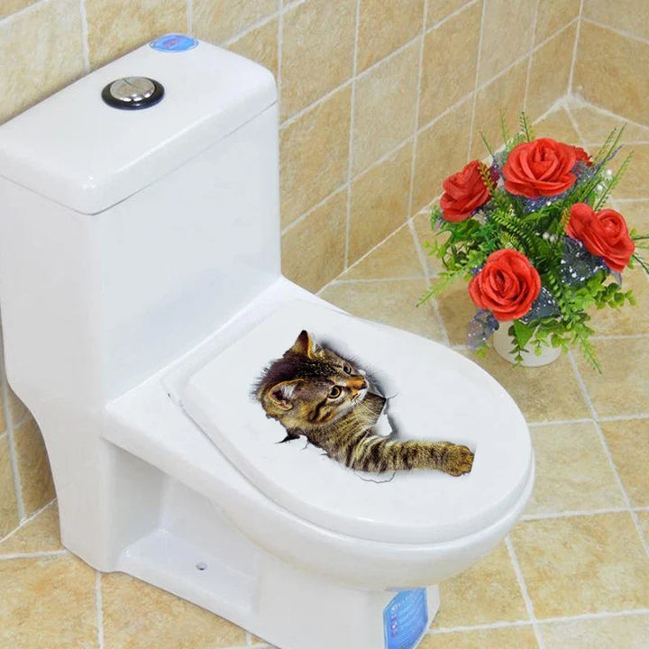3D Toilet Protector Cat Sticker | Stornfield