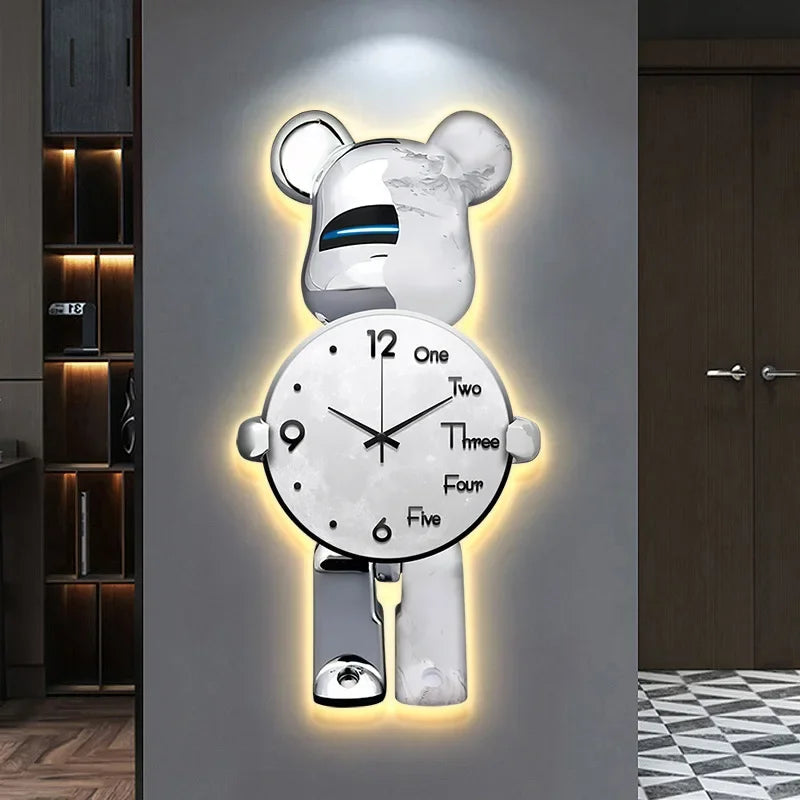 Glowing Star Bear LED Wall Clock | Stonrfield