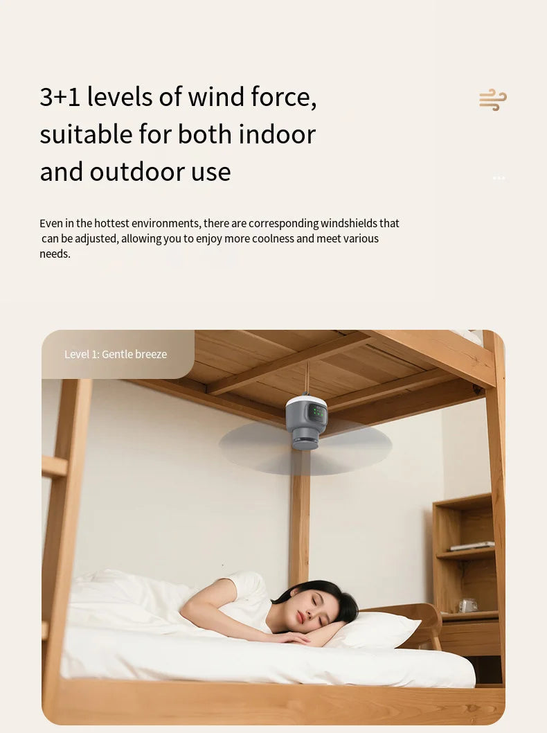 12000mAh Portable Ceiling & Camping Fan – Outdoor Tent Air Circulator and Cooling Ventilator | Stornfield