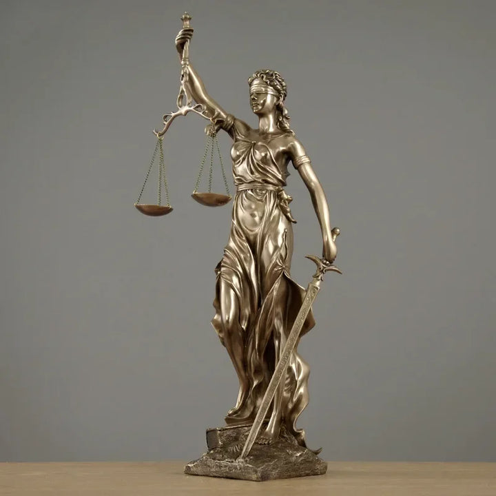 Stornfield | ERMAKOVA Antique Bronze European Statue of the Greek Goddess of Justice Resin Sculpture Fair Angels Ornaments Desktop Decoration Home Gift