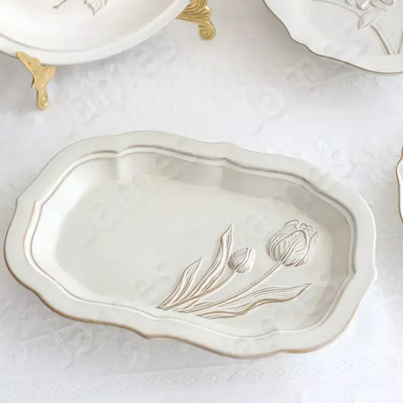 Plaques de fleurs en relief françaises