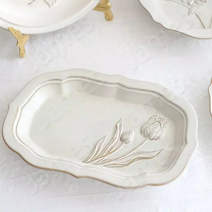 Plaques de fleurs en relief françaises