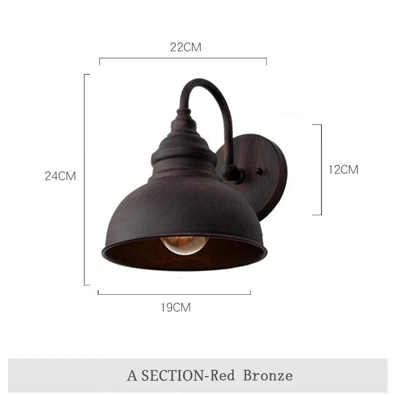 Stornfield | Retro Waterproof Outdoor Porch Garden Wall Sconce: Vintage Iron Wall Lamp for Hallway, Staircase, Courtyard, Balcony, Villa