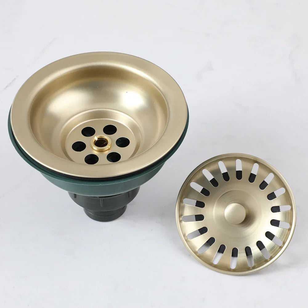 AquaGuard Stainless Steel Sink Strainer with Odor Filter – Pop-Up Stopper & Anti-Blocking Basket Stornfield