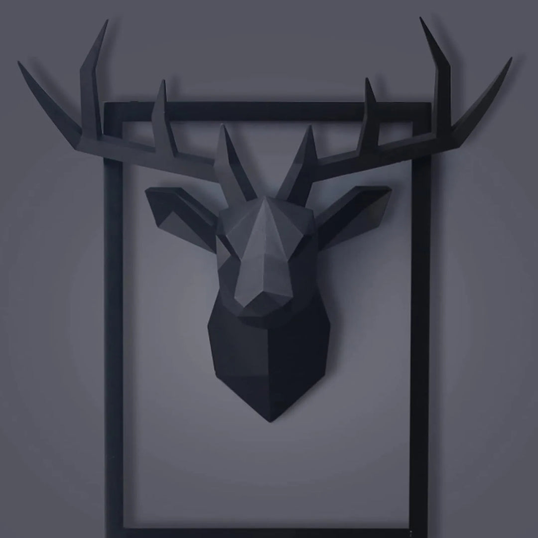 Stornfield | 3D Stag Head Sculpture, Geometric Resin Deer Head Wall Decor, Modern Home Decor, Luxury Wall Decoration