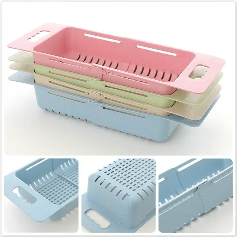 FlexDrain Draining Basket Kitchen – Adjustable Sink Organizer | Auto Drain & Fruit Vegetable Dryer | Space-saving Kitchen Accessory | Stornfield