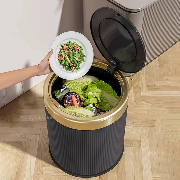 Modern rectangular waste bin | With lid & removable inner bin | For kitchen, bathroom & office Stornfield