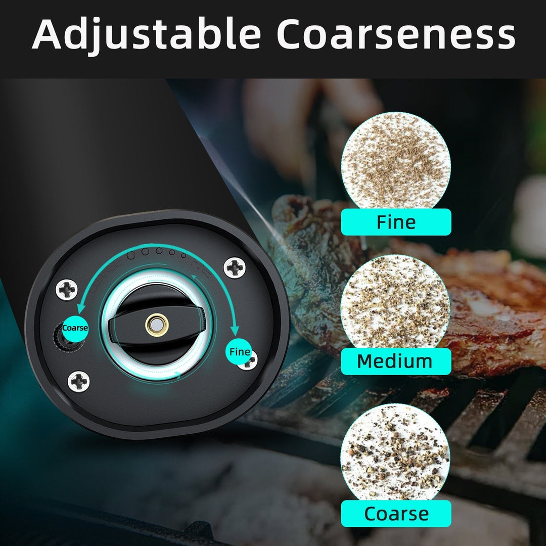 Stornfield | Automatic Electric Salt and Pepper Grinder with LED Light and Adjustable Coarseness - Perfect for Kitchen or Restaurant