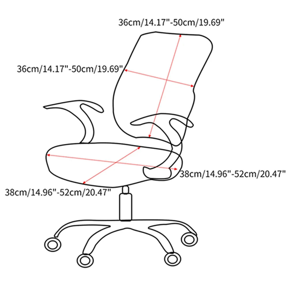 Stornfield | 2-Piece Split Pink Office Chair Covers