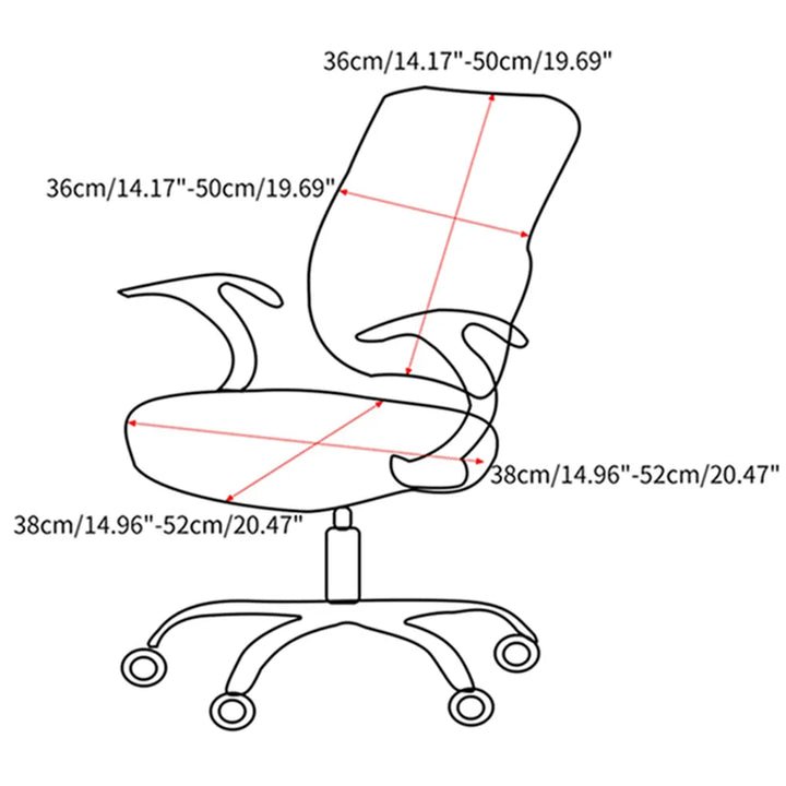 Stornfield | 2-Piece Split Pink Office Chair Covers