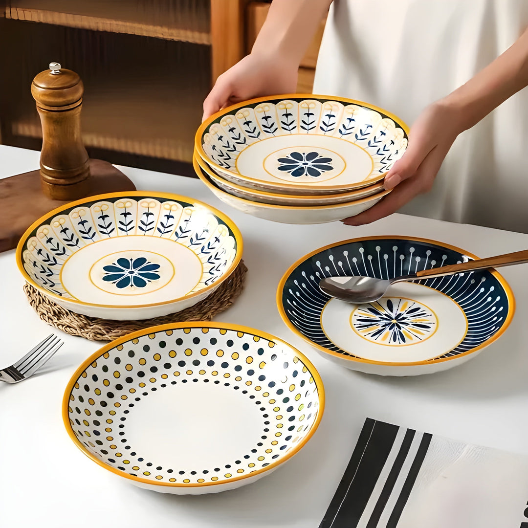 Porcelain Plate Set Hand-Painted – Elegant and Decorative | Perfect for Everyday and Special Occasions | Stornfield