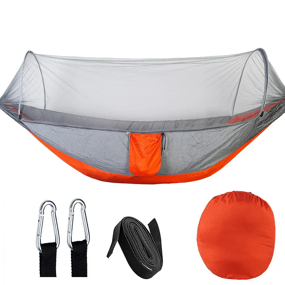 OutdoorRelax Hammock with Mosquito Net and Quick Release – 200 kg Load Capacity | Stornfield