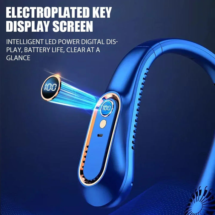 Hanging neck fan portable summer air cooler USB cooling fan with 5 speeds and digital displays - super technology and bladeless | Stornfield