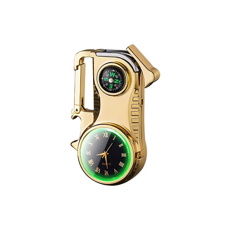 4in1 Windproof Metal Butane Compass Watch Keychain Lighter | Stornfield