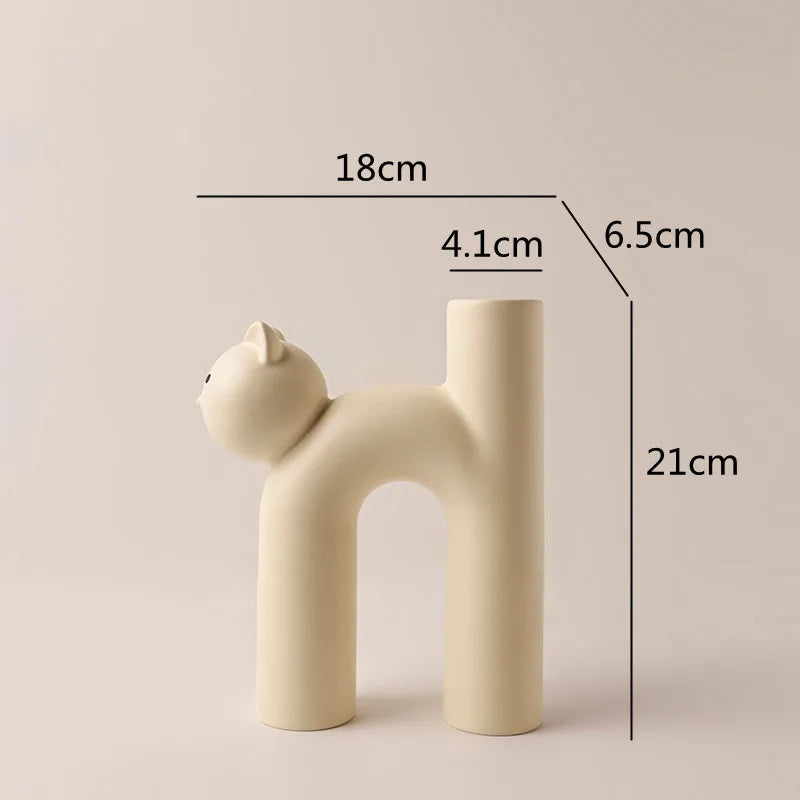 Mini Cat Elegant Minimal H-shaped Flower Vase | Stornfield