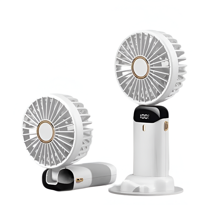 Rechargeable Handheld Mini Fan | 5-Speed, 90-Degree Adjustable & Quiet for Office, Home & Outdoor Use | Stornfield