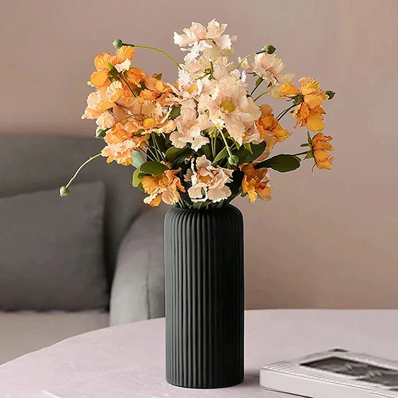 Stornfield | LineaForm Modern Ceramic Vase - Artistic Stripe Decor