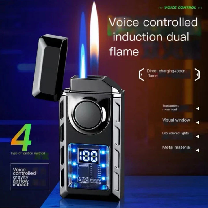 Voice Controlled USB Colorful Double Flame Lighter | Stornfield