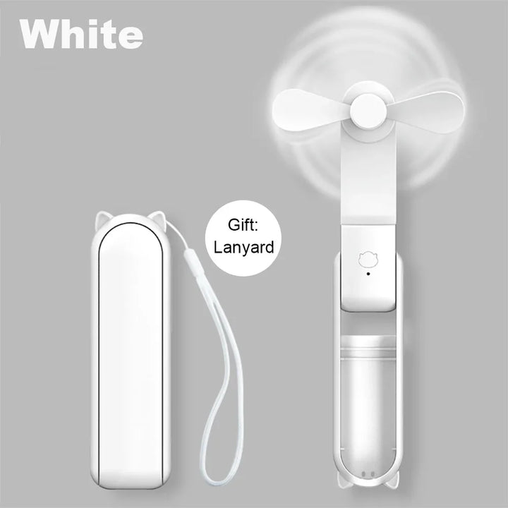Portable Mini Handheld USB Fan – Rechargeable Folding Pocket Fan with Battery, Cooling Hand Fan and Power Bank Function | Stornfield