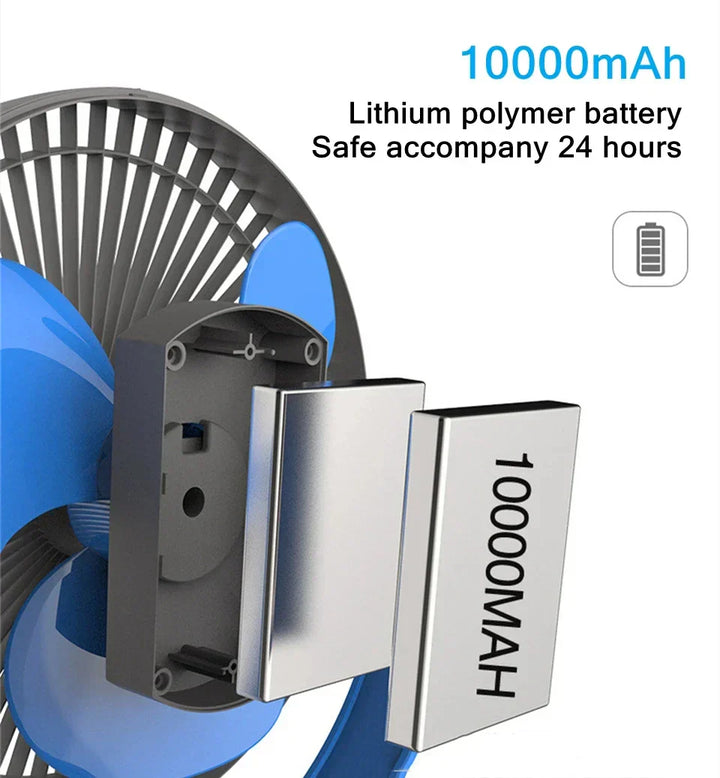 Portable USB Rechargeable Fan with 10000mAh Battery & Clip – Zephyr | Stornfield
