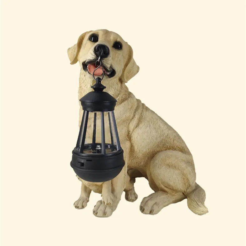Stornfield | Solar-Powered Resin Dog Statue Lamp