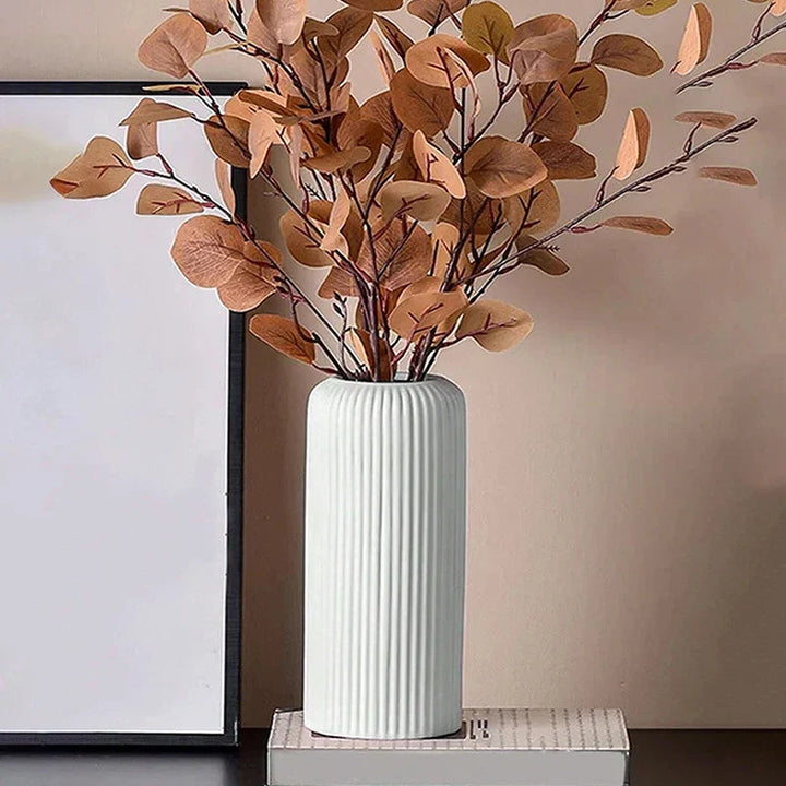 Stornfield | LineaForm Modern Ceramic Vase - Artistic Stripe Decor