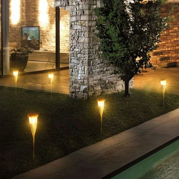Stornfield | Solar Torch 5-Piece Set | Flame-Effect LED Garden Lights | Solar Powered | Outdoor Decorative Light
