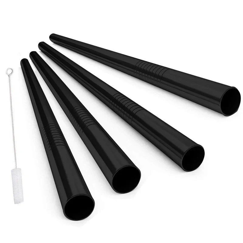 Reusable stainless steel bubble tea straws with cleaning brush | Stornfield