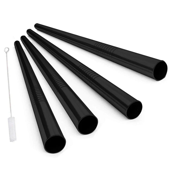 Reusable stainless steel bubble tea straws with cleaning brush | Stornfield