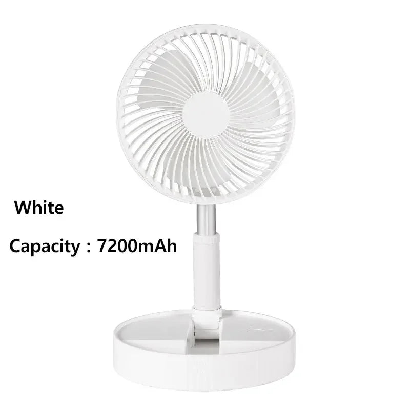 7200mAh USB Rechargeable Portable Folding Fan Floor Low Noise Fan for Outdoor Home Wireless Fan 4 Speed Camping Portable Fan | Stornfield