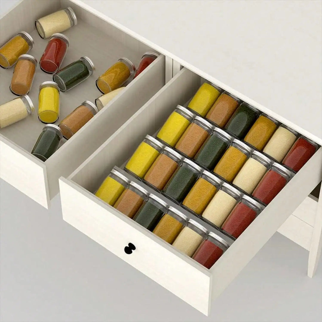 Spice drawer organizer made of acrylic | 2 levels, angled & stackable | Stornfield