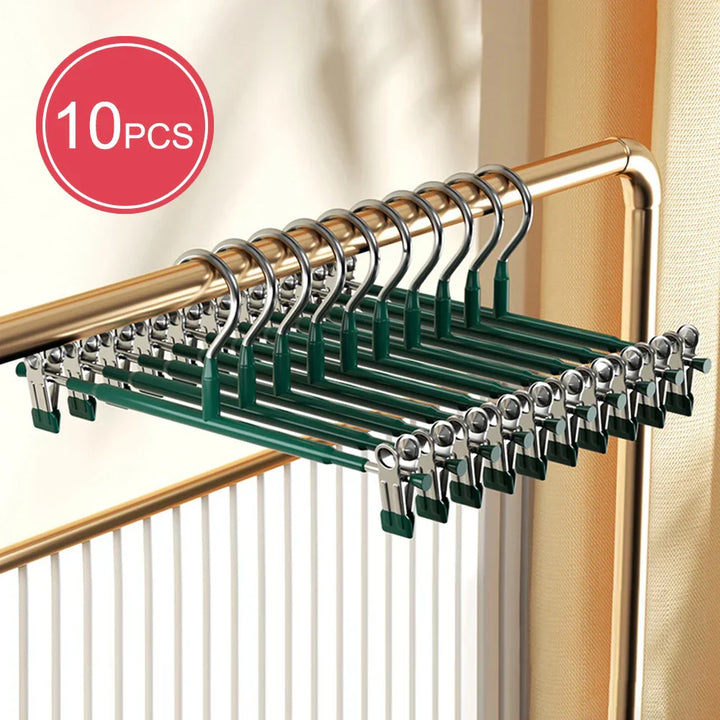 Stornfield | Closyra Stainless Steel Hanger with Clips | Adjustable & Non-Slip | For Skirts, Pants & Underwear | Space-Saving & Seamless