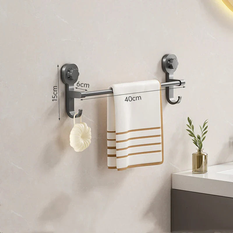 MagnaGrip Power Suction Cup Towel Holder – Black self-adhesive towel holder without drilling Stornfield