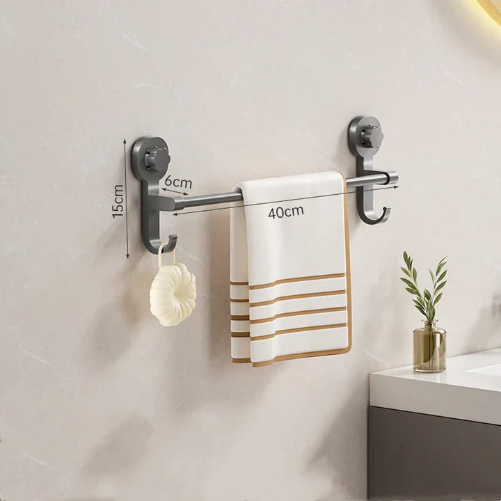 MagnaGrip Power Suction Cup Towel Holder – Black self-adhesive towel holder without drilling Stornfield
