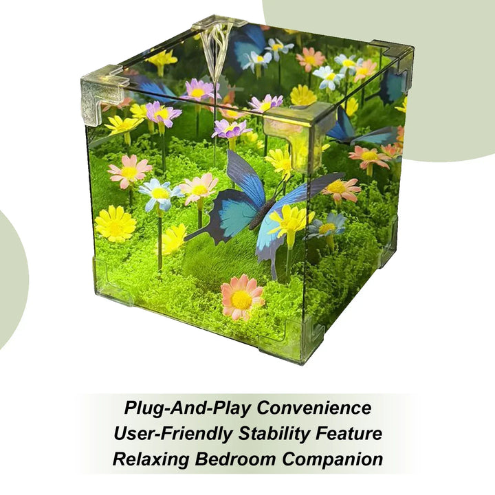 LED Butterfly Garden Cube Night Light Decor | Stornfield