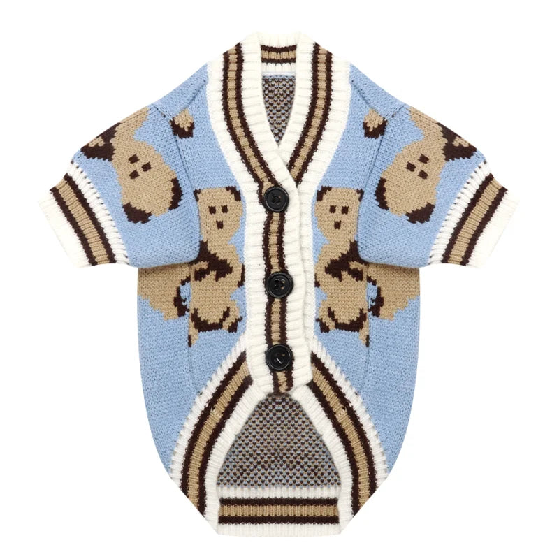 Stornfield striped knit warm dog cardigan