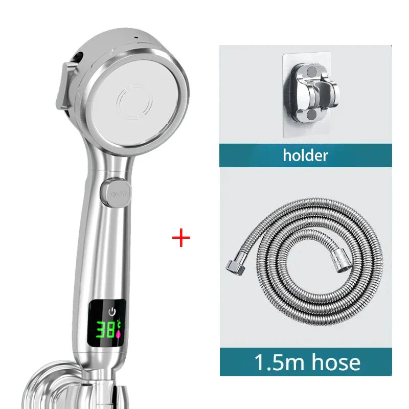 LED Showerhead with Digital Temperature Display | High Pressure & Water Saving Stornfield