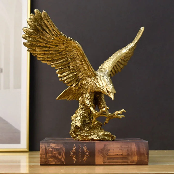 Stornfield | Resin Golden Eagle Statue Art Animal Model Collection Ornament Office Home Decor Feng Shui Simple Figurines