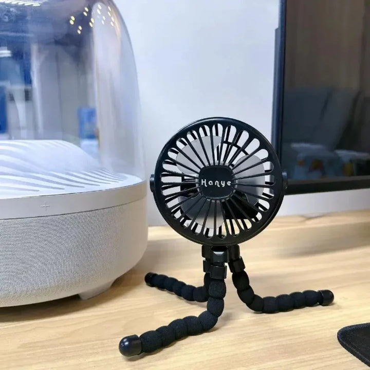 Rechargeable Baby Stroller Fan: Handheld USB Bladeless Mini Ventilator - Silent Cooling for Outdoor Use, Neck and Table Fan | Stornfield