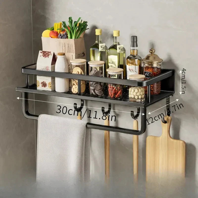 Wall-Mounted Kitchen Rack – Space-Saving and Stylish Aluminum Rack for Kitchen Utensils | Stornfield