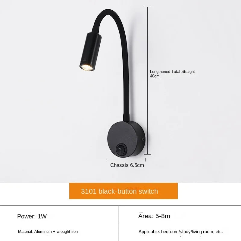 Stornfield | Versatile LED Wall Sconce: Modern, Flexible, Perfect for Reading in Bed